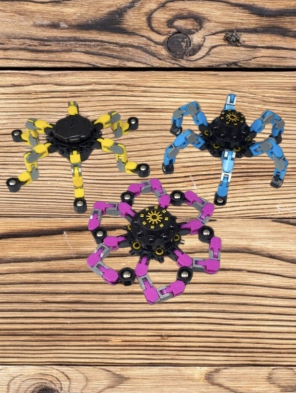 3pcs SPIDER SHAPE DEFORMABLE FINGERTIP GYRO FIDGET SPINNER SENSORY TOYS-5 1/4"